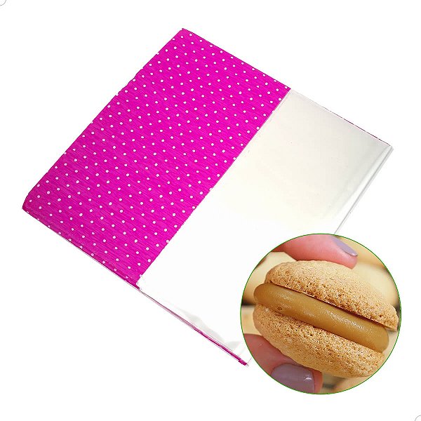 Papel com Celofane para Bem-Casados POÁ PINK 15x15cm (40un) Kit Embalagem Crepom Bem Casado KITBC