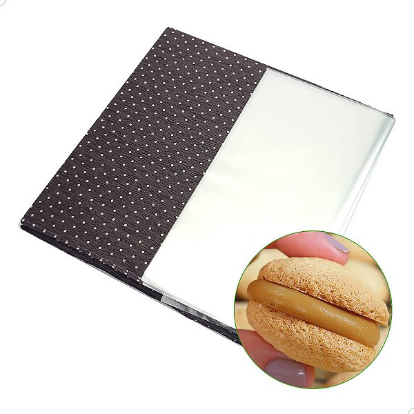Embalagens Bem Casado Preto Poá 15x15cm e Papel Crepom (40un) Papel para Bem-Casado KITBC