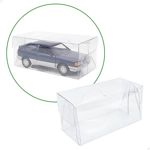 Caixa de Acetato PX-223 (8x4x4 cm) (25un) Miniaturas de Carrinhos, Protetor Mini Carrinhos