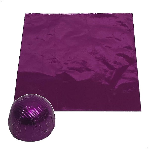 Papel Chumbo Alumínio para Trufas e Bombom Roxo 15x16cm 300fls Packpel
