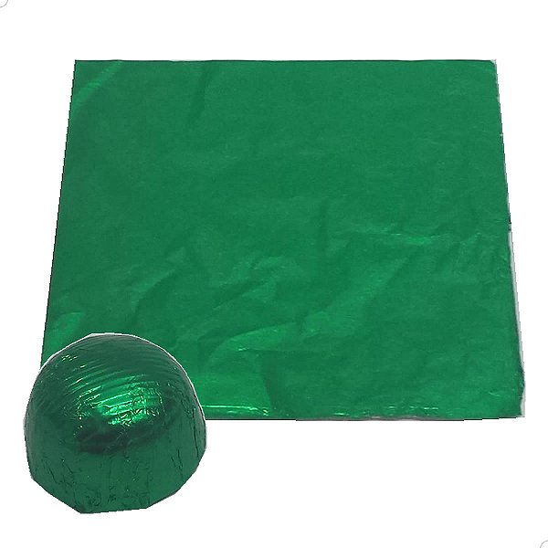 Papel Chumbo Alumínio Premium Luxo para Bombons e Trufas Verde 15x16cm 300fls Packpel