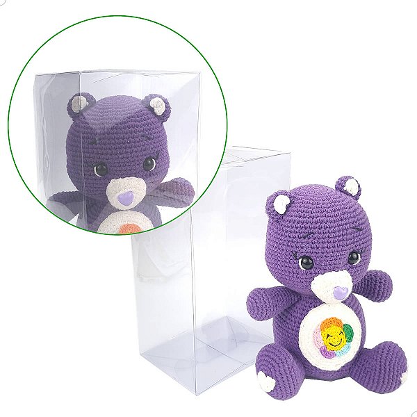 Embalagem para Amigurumi P-80 (22x13x10 cm) (25un) Tampa e Fundo Caixa de Acetato