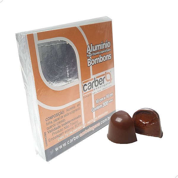 Embrulho Papel Chumbo Aluminio cor Prata 10x9.8cm 300fls Decoração e Festas Carber Cromus