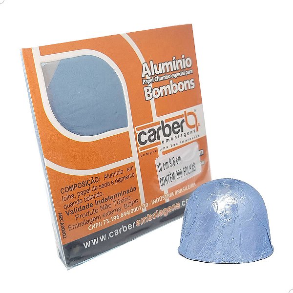Kit Papel Alumínio Chumbo Azul Claro 10x9.8cm 300fls Carber Cromus