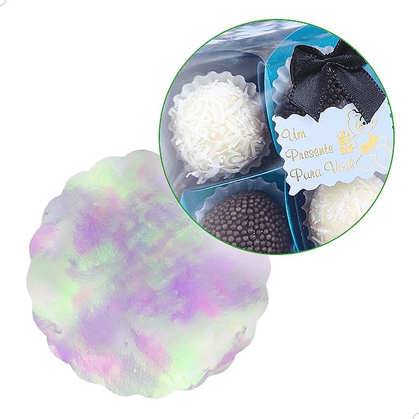 Fundo Rendado NACARADO 9cm Tapetinho para Doces (200un) Forro para Brigadeiro Forminhas