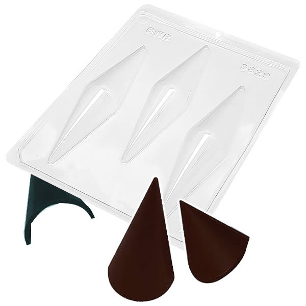 Kit 2un Forma BWB 3 Partes Cone 40g Acetato com Silicone Moldes para Chocolate 9829