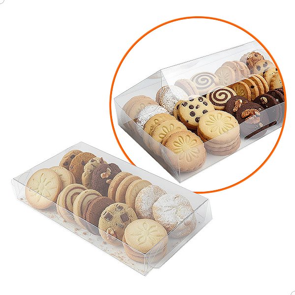 Embalagem para Biscoito Artesanal PX-21 (13x8x2 cm) Kit 25un Caixa de Acetato Biscoito Caseiro