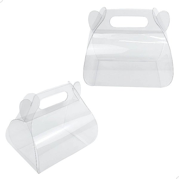 Sacolinha Caixa de Acetato PX-60 (9,5x6x7,5 cm) (100un) Embalagem de Plástico Transparente, Caixa para Embalagem