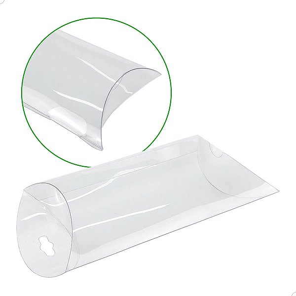 Caixa de Acetato Travesseiro PX-210 (11x9x3,3 cm) Kit 500un Embalagem de Plástico Transparente