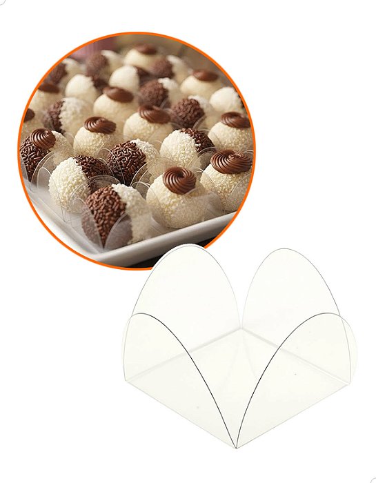 10.000 Forminha Acetato Decorativa para Docinhos ACF-1 (3.5x3.5x2.5 cm) Brigadeiro Festa Casamento Aniversário