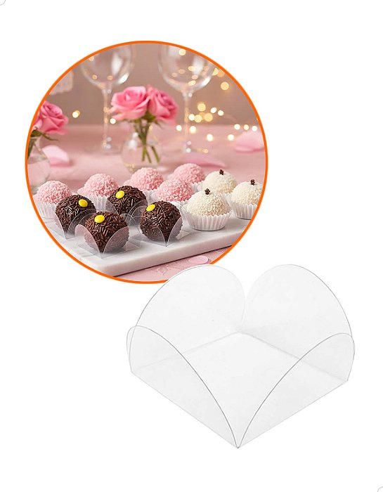 10.000 Forminha Decorativa para Docinhos ACF-2 (5x5x2.5 cm) Forminha Caixeta Dobravel de Acetato
