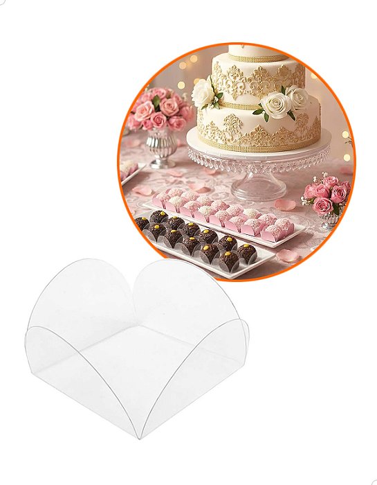 5.000 Forminha Decorativa para Docinhos ACF-2 (5x5x2.5 cm) Forminha Caixeta Dobravel de Acetato