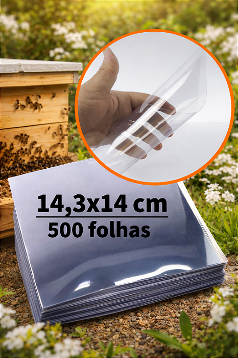 Folha de Acetato para Apicultora Caixa de Abelha Chapa de Acetato 14,3x14 cm (500un) Artesanato Visor de Acetato 0.20mm