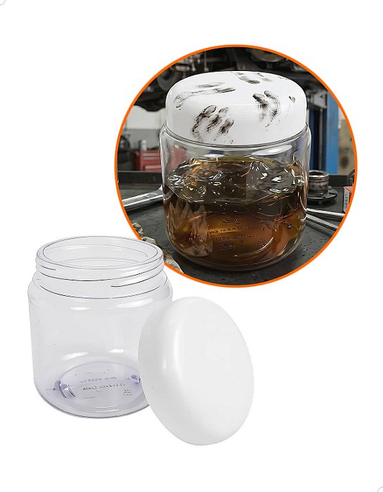 Pote para Graxas Limpadores Kit 10un Pote Plástico 500g Organizador com Tampa Branca Abaulada