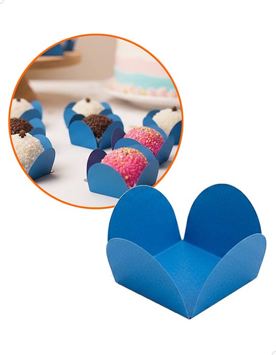 Forminha de Papel Azul Royal 200un Caixeta para Docinhos Festas Decoração Lembrancinhas Cod.FPAZROY