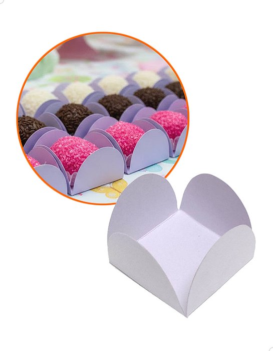 Forminha de Papel Lilas Kit 200un Caixeta Doces de Festa Confeitaria Casamento Brigaderia Cod.FPLILAS