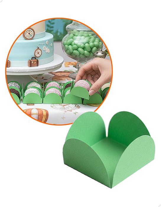 Forminha Papel Verde Claro Kit 200un Lembrancinha Brigadeiro Beijinho Bicho de Pé Cod.FPVDCLA