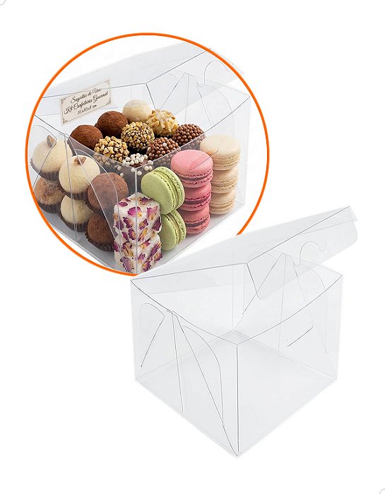 Embalagem Caixa de Acetato PX-4 (10x10x8 cm) (50un) Caixa de Plástico Transparente