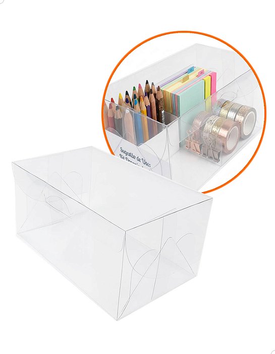 Caixinha de Acetato Plástico PX-9 (15x8,5x8,5 cm) (100un) Embalagens Transparente