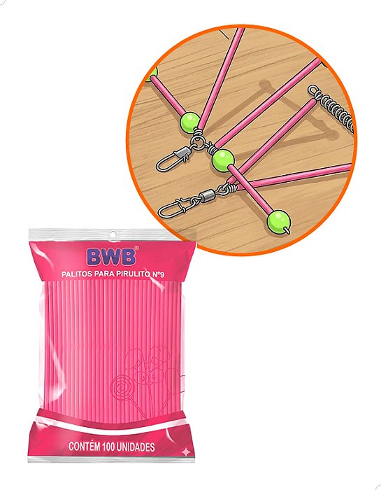 Canudo p/ Ponteira Inteligente Dedo Duro Balancinho Tilapia na Batida Palito Haste Vareta (P) Rosa Sólido nº09 Cod.9476