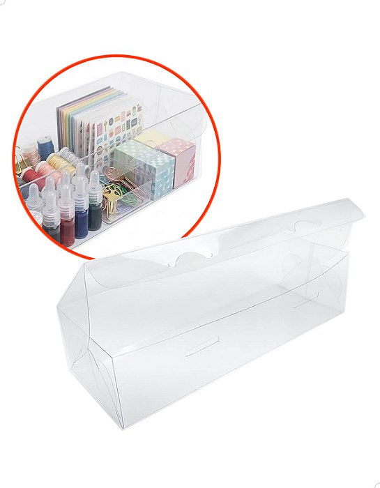 Caixa de Acetato PX-20 (20x6,5x2,5 cm) (100un) Embalagem de Plástico Transparente