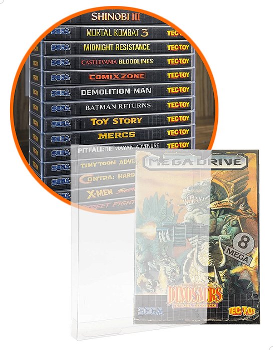 Games-3 (0,20mm) Kit 100un Caixa Protetora para Jogos CIB Mega Drive