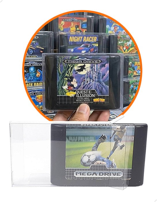 Games-6 (0,20mm) Kit 100un Caixa Protetora para Cartucho Loose Mega Drive