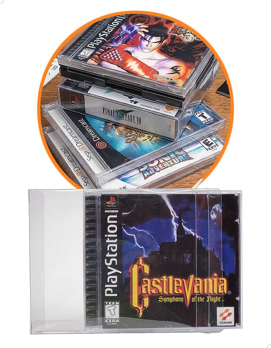 Games-14 (0,20mm) Kit 100un Caixa Protetora para CD-Rom, PS1 e Dreamcast (Cd Simples)