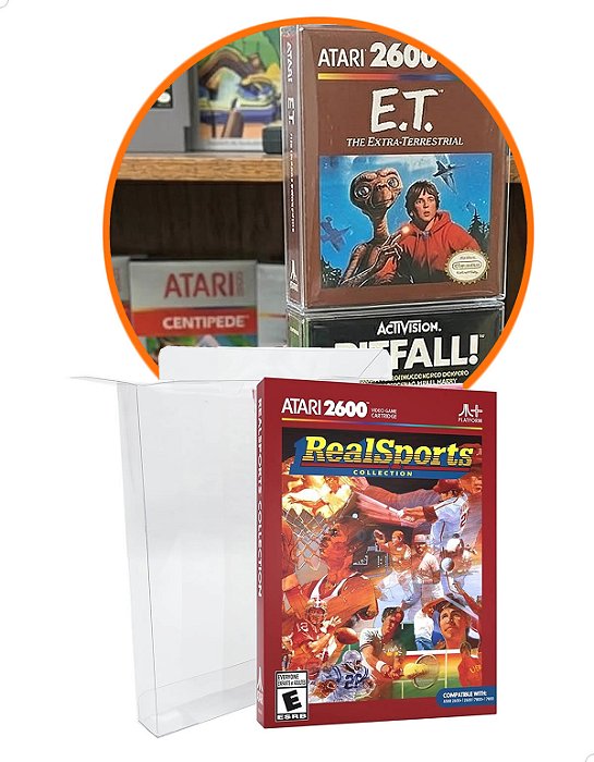 Games-16 (0,20mm) Kit 25un Caixa Protetora para Jogo Atari 2600 / 5200 / 7800 CIB/NIB