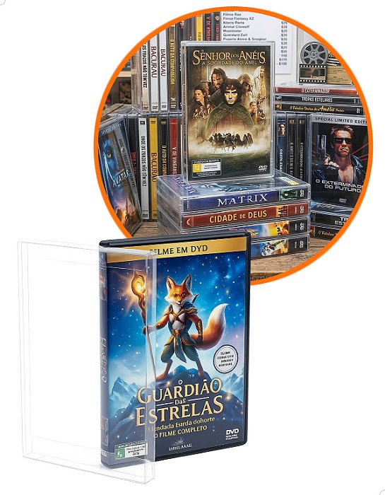 Games-20 (0,20mm) Kit 25un Protetor para DVD Caixa Protetora para Filmes padrão DVD