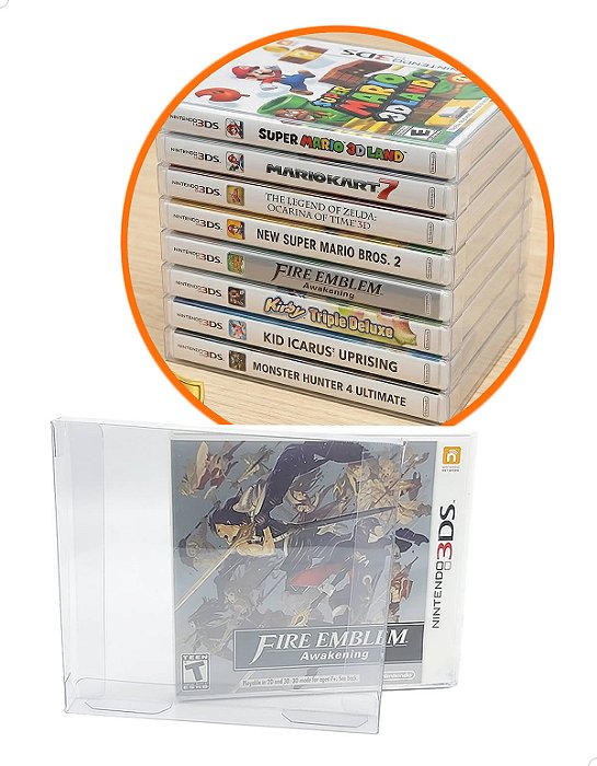 Games-22 (0,20mm) Kit 100un Caixa Protetora para Caixabox Case Nintendo 3DS