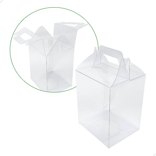 Caixa de Acetato PX-30 (8,5x8x13,3 cm) (100un) Embalagem Maleta para Lembrancinhas Festas Eventos