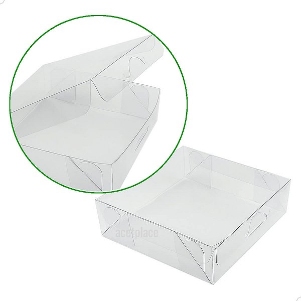 Caixa de Acetato BAX-38 (9X8X2 cm) (100un) Embalagem de Plástico Transparente