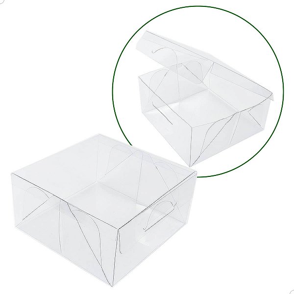 Caixa de Acetato BAX-49 (8x9x4,5 cm) (100un) Embalagem de Plástico Transparente