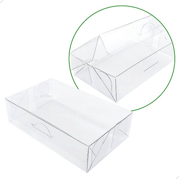 Caixa de Acetato BAX-52 (9x6,5x4 cm) (100un) Embalagem de Plástico Transparente