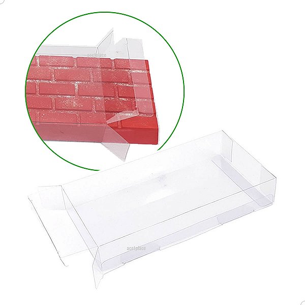 Caixa de Acetato PXTAB-250g (14x7,2x2,4cm) (100un) Caixa para Tablete 250g, Barra Derretida, Tijolo, 3D, Triângulo BWB
