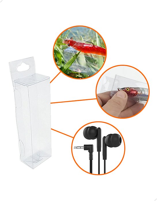 Embalagem para Fishing Lures Iscas Artificial BAX-204 (3x2x10 cm) KIT 75un Carregador de Celular