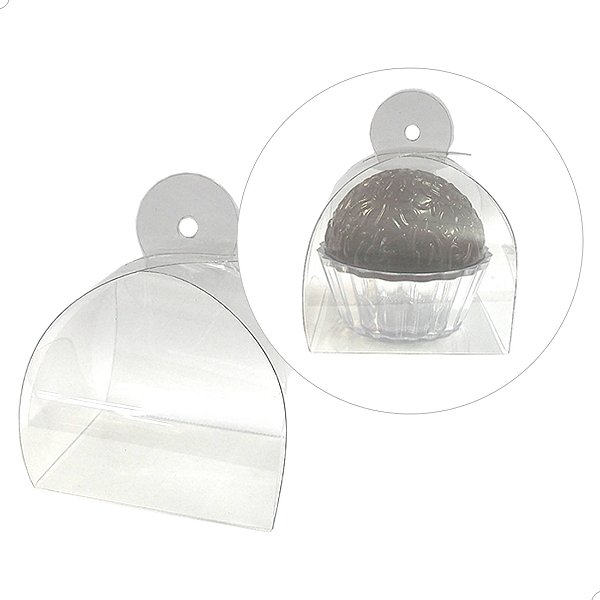 Caixa de Acetato BAX-221 (5x5x4 cm) (500un) Caixa para Embalagem Bombom Trufas Brigadeiro