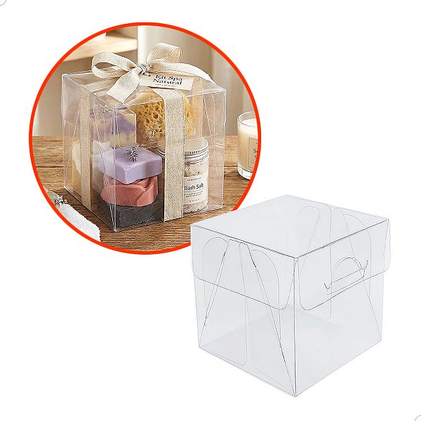Embalagem para Kit Spa Natural PX-226 (8,5x8,5x8,5 cm) (500un) Caixa de Acetato Transparente