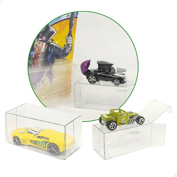 Embalagem BAX-235 (4x4x8 cm) (100un) Caixa Protetora para Carrinho Hot Wheels Coleção Mini Carros