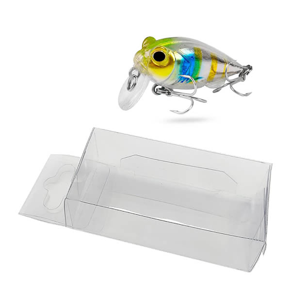 Embalagem de Acetato BAX-238 (3x2x6 cm) (100un) Caixa para Isca Artificial Colecionador, Caixa de Plástico Transparente