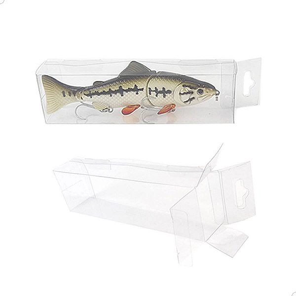 Embalagem de Acetato PX-259 (5x4x22 cm) (500un) Caixa para Isca Artificial Colecionador, Caixa de Plástico Transparente
