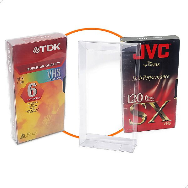 KIT 10un (VHS-4) Protetor Exoesqueleto Proteção Slipcase Clamshell para Fita VHS Luva Padrão Papelão Videotape Anos 90