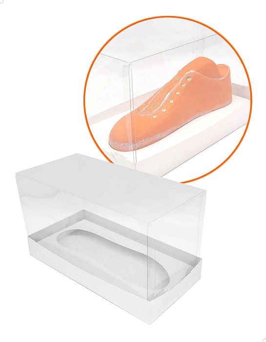 Kit 25un Embalagem para Chuteira de Chocolate (21x10x12 cm) Caixa Presente e Berço Branca Cod.26205