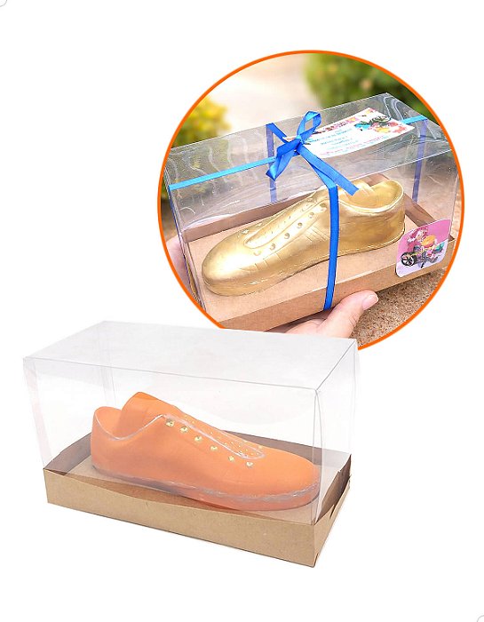 Kit 25un Embalagem para Chuteira de Chocolate (21x10x12 cm) Caixa Presente e Berço Kraft Cod.26206