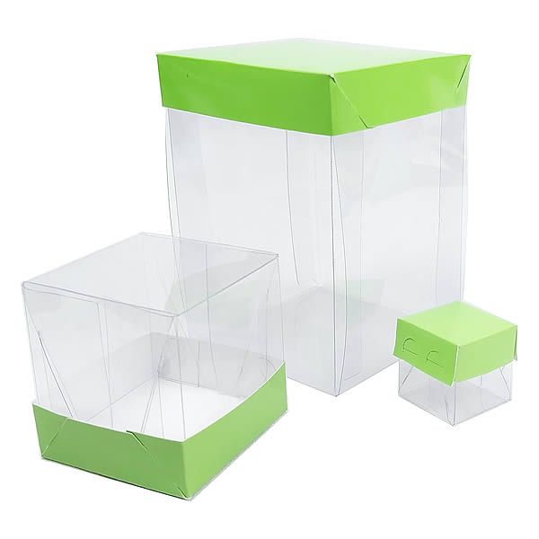 Caixa de Acetato com Base Verde Claro Lisa (50pçs)