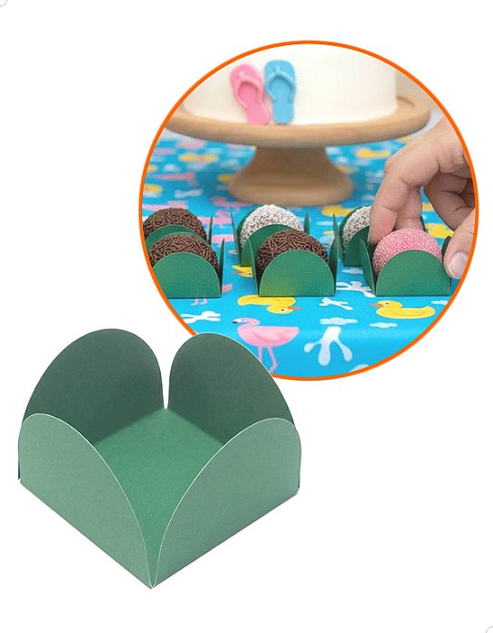 Forminha de Papel Verde Escuro 100un Caixetas Decorativas para Docinhos de Festas Cod.FPVDESC