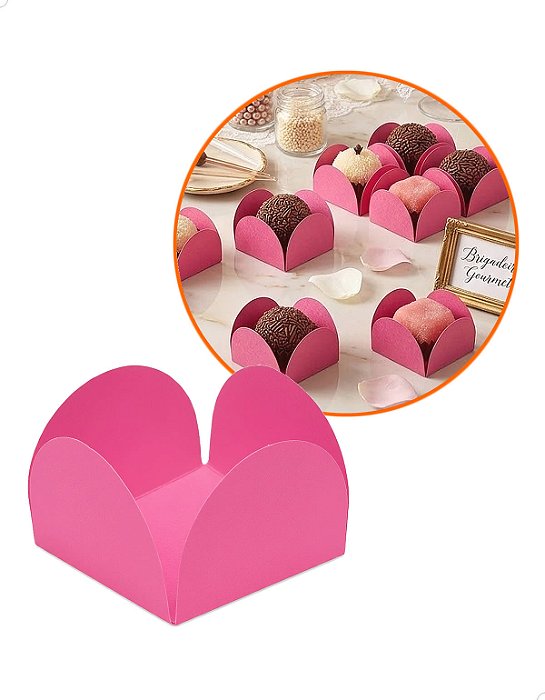 Forminha de Papel Pink 100un Docinhos de Festa Casamento Aniversário Batismo Confeitaria Cod.FPPINK