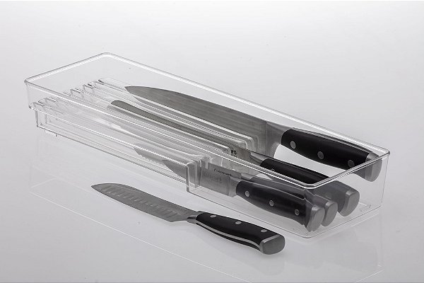 Organizador de facas 42 x 13 x 6 cm cristal