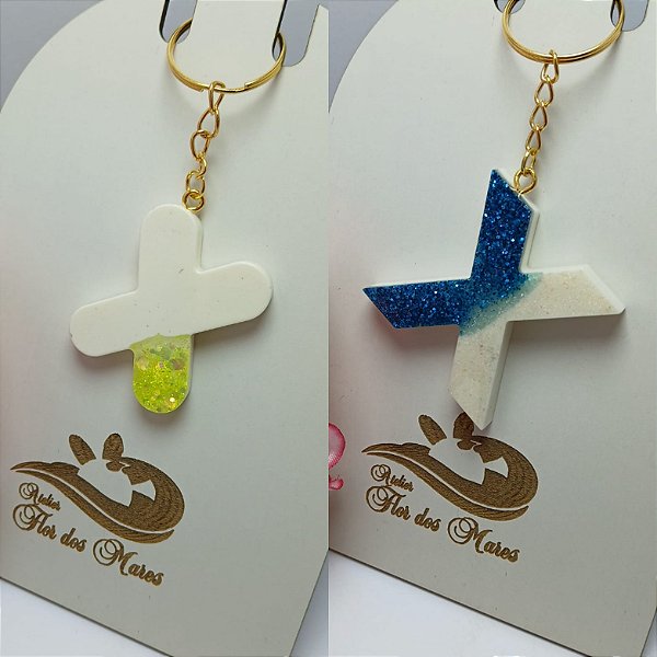 Chaveiro em resina Letra X